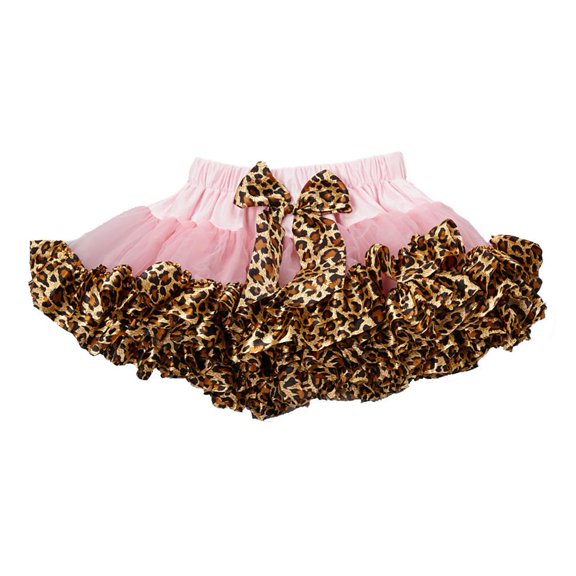 Wenchoice Pink Leopard Bow Pettiskirt Girl's S(1T-2T)