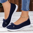 thumbnail image 6 of KIJBLAE Women's Plus Size Knit Mesh Low Cut Comfort Flats, Breathable Lightweight Slip On Daily Shoes Blue 39, 6 of 8