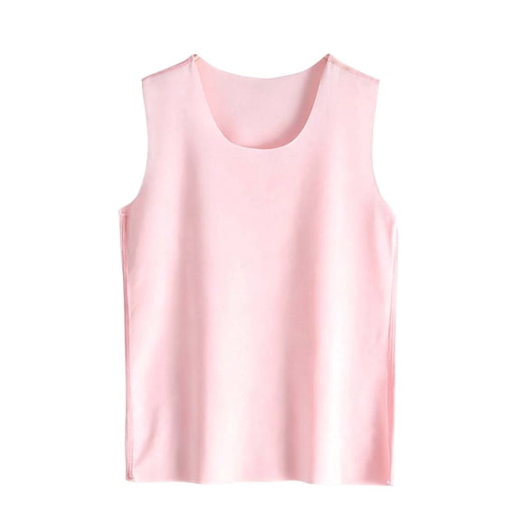 Unisex Kids Seamless Sleeveless Tank Top, Solid Soft Undershirt For Toddler Air‑Condition Home Layering