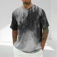 thumbnail image 2 of ZZwxWA Men's Tie Dye T-Shirt Gradient Short Sleeve Tops Summer Casual Crew Neck Shirts Outdoor Activities Loose Fit Tees Holiday Saving, 2 of 5
