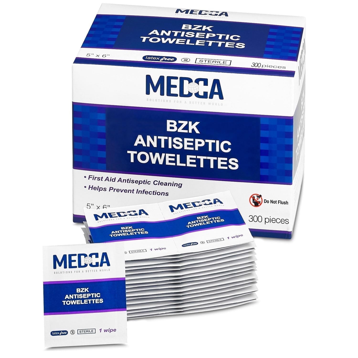 MEDca Hand Wipes 300-Count, Fresh Scent, First Aid Benzalkonium Chloride Swabs, 1.1 lb (Pack of 1)