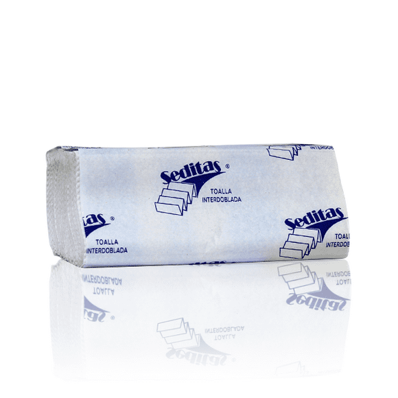 Toalla Interdoblada De Papel Biodegradable Tipo Sanita COLOR BLANCO MARCA SEDITA SANITA TOALLA INTERDOBLADA: 22.5 X 22.5 CM