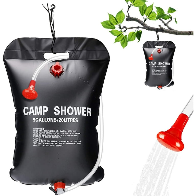 Cisvio 5 Gal. Solar Heating Camping Shower Bag with Removable Hose and  Shower Head D0101H7X6ST - The Home Depot