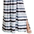 thumbnail image 3 of LA LEELA Women's Summer Boho A line Slit Maxi Beach Dress Smocked Top Evening Long Strapless Tube Dresses for Women L-XL Grey Stripe, 3 of 7