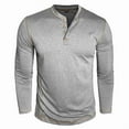 thumbnail image 3 of ZUKMRJPC Men's Crewneck Long Sleeve T-Shirts Casual Half Button Down Solid Color Shirt Fall Lightweight Comfy Knit Cotton Pullover Tees Tops, 3 of 5