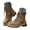Brown, variant on Womens Hiking Combat Boots Knit Cuff Lug Sole Platform Lace up Buckle Side Zipper Fall Winter Boots Size 5.5-9.5