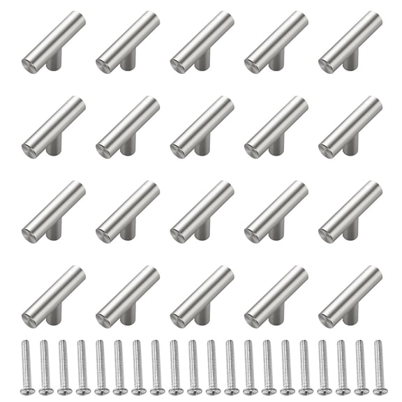 20-piece/set Cabinet Pulls for Kitchen Cabinet Drawer Stainless Steel Dresser Knobs for Cabinet 2inch Long Single Hole