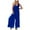 Blue, variant on Fsqjgq Jumpsuits for Women Red Bodysuit Boho Casual Summer Rompers Sleeveless Jumpsuits Loose Baggy Rompers Wide Leg Pants Bib Overalls with Pockets Rompers Maternity Shorts XL