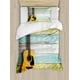 thumbnail image 1 of Juego de funda nórdica, guitarra acústica sobre tablones de madera envejecida pintados de colores Rústico, 1 of 6