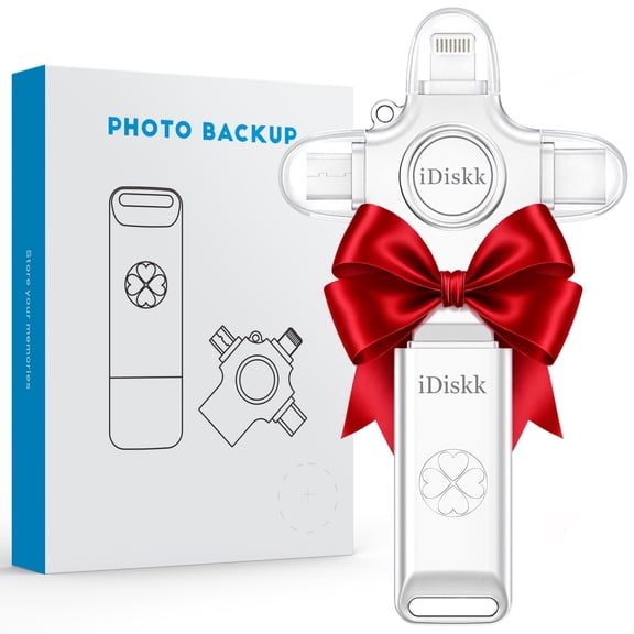 iDiskk 256G 3in1 Flash Drive Auto-Secure-Backup Thumb Drive, Memory Stick Storage to Transfer & Backup Photos Videos for iPhone/iPad/Android/Mac/PC