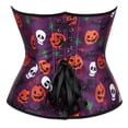 thumbnail image 3 of Grebrafan Corset Plus Size Christmas Women Print Bustier Top Purple L, 3 of 5
