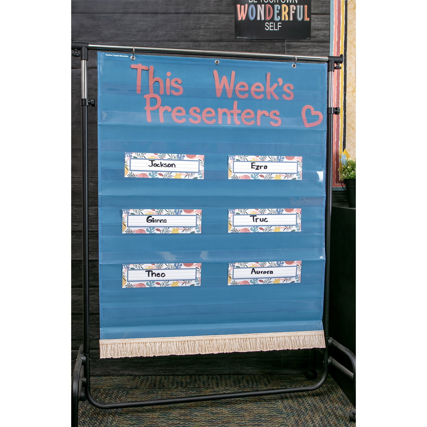 Teacher Created Resources Slate Blue 10 Pocket Chart, 34" x 44"