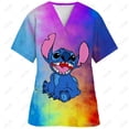 thumbnail image 3 of Uniforme de enfermera con cuello en V y manga corta para dentista informal para mujer Uniforme superior Uniforme clínico de Disney Star Baby Stitch Uniforme de enfermera, 3 of 4