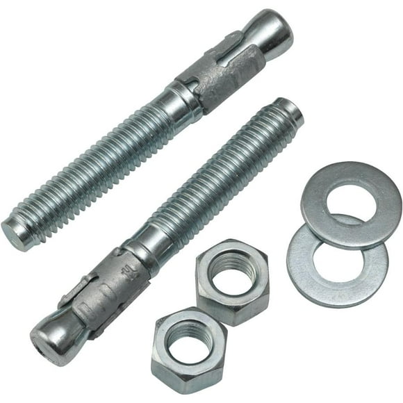 2 Pack 1/2" x 3-3/4" Zinc Plated Wedge Anchors