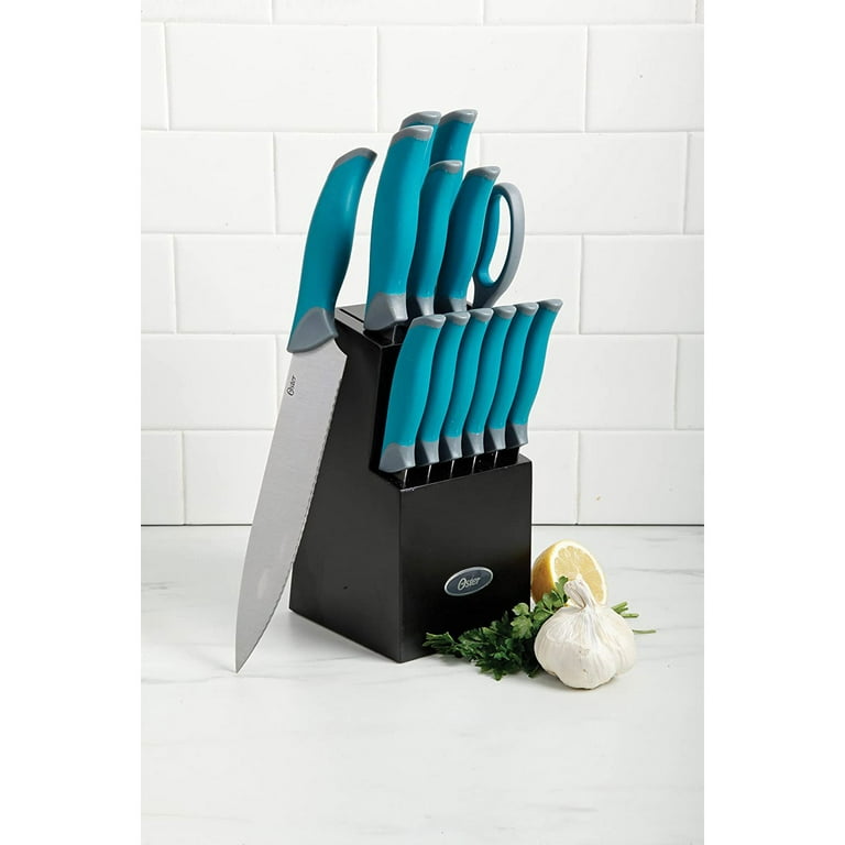 Oster Lindbergh 14 Piece Stainless Steel Cutlery Set in Teal with