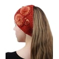 thumbnail image 4 of NYFASHION101 Hand Knitted Furry Flowers Winter Headband Headwrap - NAG325Y, Orange, 4 of 4
