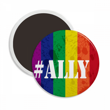

Ally LGBT Rainbow Pattern Round Ceracs Fridge Magnet Keepsake Decoration