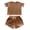 Brown, variant on WOYY Toddler Girls Cotton Linen Outfits Short Sleeves T-Shirt & Shorts Set, Sizes 4-5T