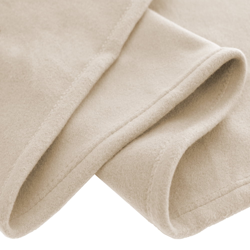Bare Home Polar Fleece Cozy Bed Blanket - Hypoallergenic Premium Poly-Fiber Yarns, Thermal, Lightweight Blanket (Throw, Oyster)