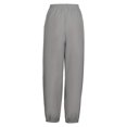 thumbnail image 3 of Plus Size Women's Solid Bow Knot Elastic Button Decor Casual Pants with Pockets, 3 of 14