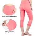 thumbnail image 6 of BIG ELEPHANT 3-Pack High Waist Yoga Pants for Girls - Athletic Workout Capri Leggings with Side Pockets, Perfect for Running, Dance, and Fitness, Sizes S-XXL, 6 of 9