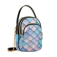 thumbnail image 7 of FORMRS Crossbody Bag for Women Quilted Travel Shoulder Cell Phone Purse with Chain Strap Handbag, Purple Art Pattern, 7 of 7