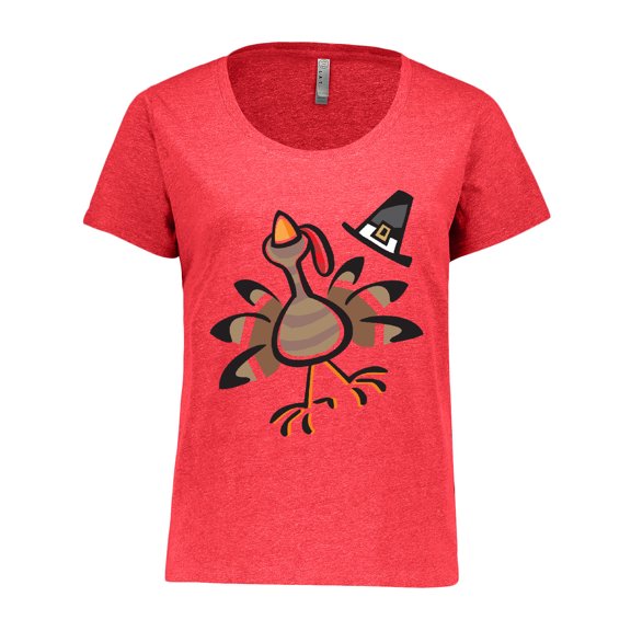 Inktastic Happy Thanksgiving Turkey Women's Plus Size T-Shirt