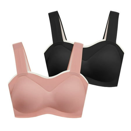 

Outfmvch womens underwear Young Ladies 2PCS Seamless Rimless Tank Style Bra Beauty Back Wrap Removable Chest Pad Daily Sport Underwear bras for women