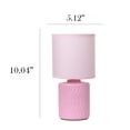 thumbnail image 4 of Simple Designs 10.04" Chic Glow Mini Floral Patterned Ceramic Table Lamp, Monochromatic Drum Shade, For Bedroom, Office, Living Room, Kids Room, Modern Home Décor, Pink, 4 of 6