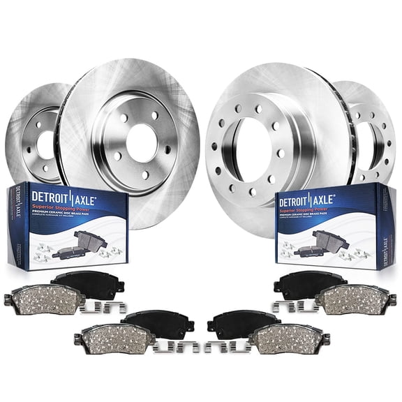 Detroit Axle - Brake Kit for 2003 2004 2005 2006 2007 2008 2009 2010 2011 Lincoln Town Car, Disc Brake Rotors Ceramic Brakes Pads Replacement: 12.01'' inch Front 11.61'' inch Rear Rotors