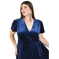 thumbnail image 4 of Vestido envolvente de terciopelo Roman Fashion /Tallas Extras, 3836 (Azul marino) azul marino 42, 4 of 6