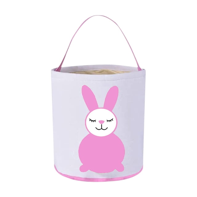 Bwiyojiz 1pc 15.35x10.62x0.78" Easter Eggs Basket Rabbits Ears Bag Bucket Candy Tote, Canvas, Home Gifts