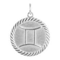 thumbnail image 3 of Reversible Gemini Zodiac Sign Charm Coin Pendant Necklace in Solid Gold (20 Inches), 3 of 4