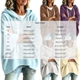 thumbnail image 4 of AKOEE Women's Oversized Hoodie Plus Size Batwing 3/4 Sleeve Hooded Sweater Loose Drawstring Plain Sweatshirts (S, Purple), 4 of 6