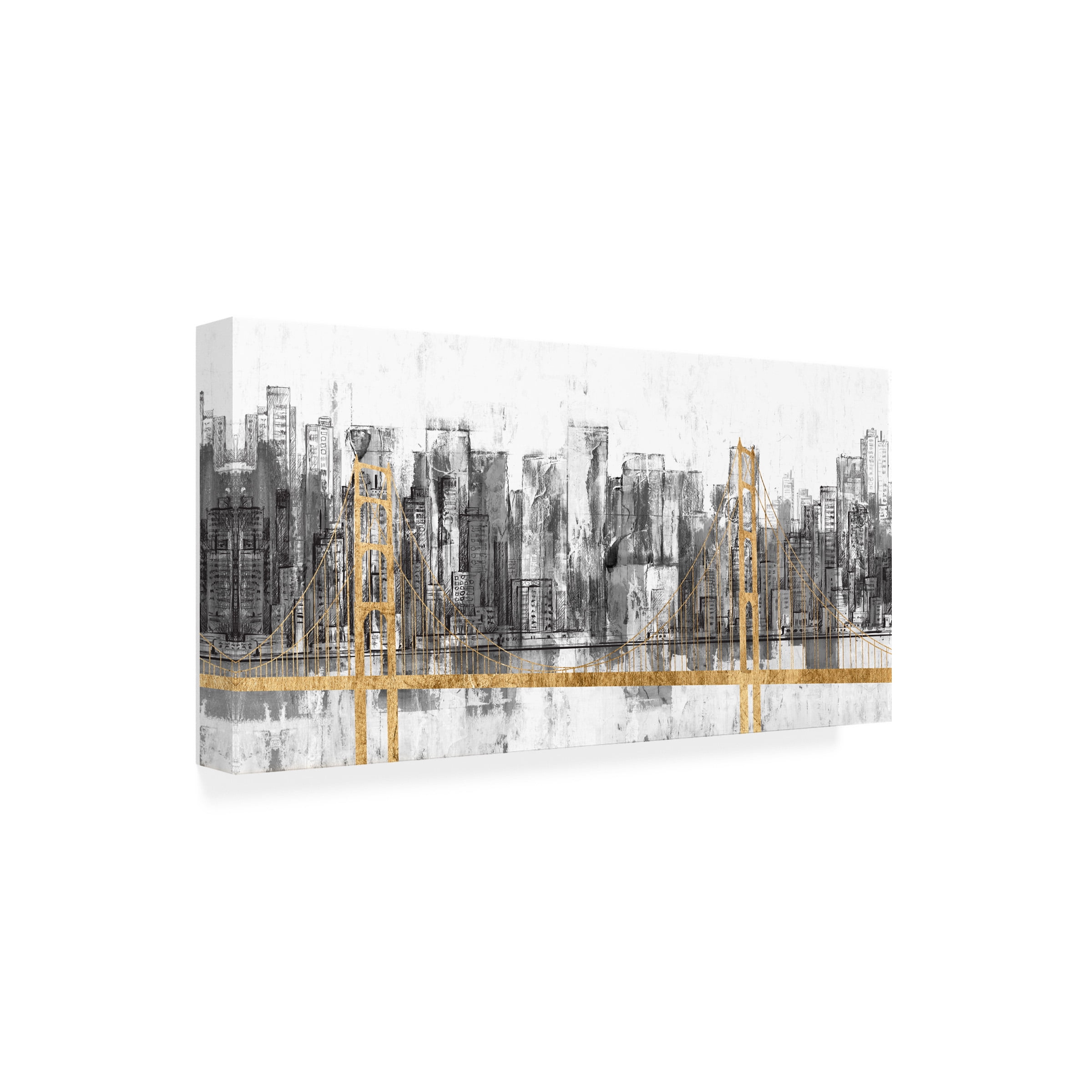 Jennifer Goldberger 'Golden Bridge Panorama' Canvas Art