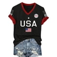 thumbnail image 5 of MEICHEN Women's 250Th Anniversary Print V Neck T Shirt 250Th Anniversary Tshirt Patriotic Tee, 5 of 7