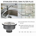 thumbnail image 3 of Stainless Steel Kitchen Sink Drain Strainer Assembly, 3 of 3