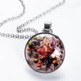 thumbnail image 2 of Fragmented Flowers Elegant Women's Glass Circular Pendant Necklace - Stylish Necklaces for Women, 2 of 5