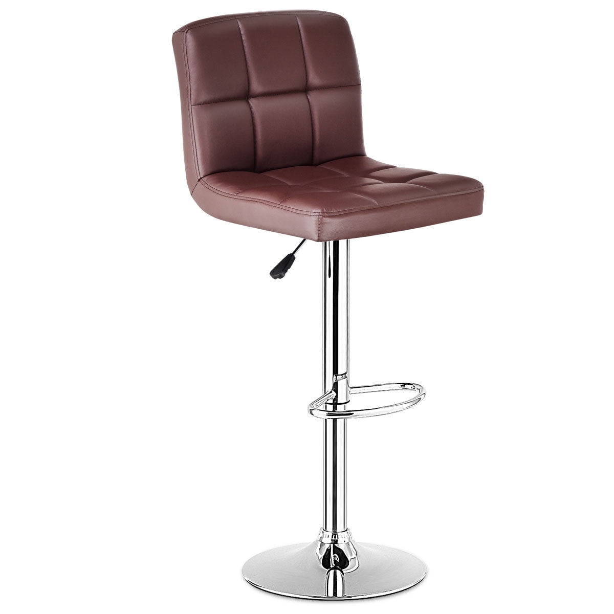 Costway Set Of 2 Bar Stools Pu Leather Adjule Barstool Swivel Costway Set Of 2 Bar Stools Pu Leather Adjule Barstool Swivel Pub Chairs Brown Com