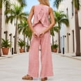 thumbnail image 5 of Women’s Pants Set for Casual Weekend Wear Sleeveless Top and Straight Leg Pants Modern Two Piece Ensemble Plaid Red S, 5 of 6