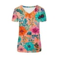 thumbnail image 4 of Idoravan Summer Blouses for Women Plus Size Fashionable Printed Short Sleeved T-shirt Top, 4 of 5