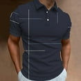 thumbnail image 3 of Fashion Business Stripe Print Polo Shirt Summer Short Sleeve T-Shirt Line Pattern Top Casual Men's Polo Shirt Large Size Clothes, 3 of 5