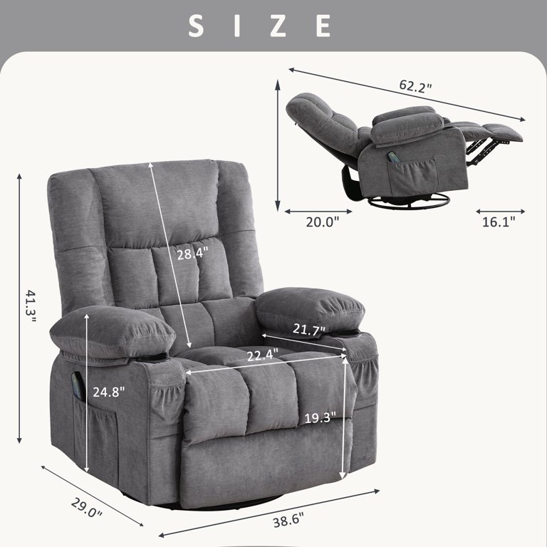 Dropship JST Rocking Recliner Chair For Living Room, Adjustable