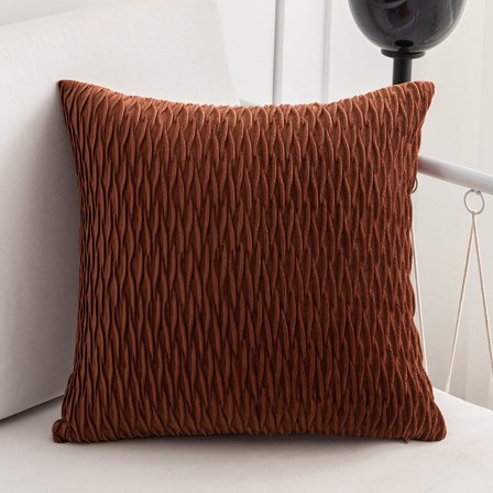 XmhyTop 50*50cm Brown Velvet Throw Pillow, 1 Pc PP Cotton Filled Accent Pillow for Couch, Living Room & Bedroom, Elegant Home Decor