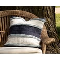 thumbnail image 5 of Foreside Home & Garden FIPL09254 Blue Decorative Striped Hand Woven 20x20 Outdoor Throw Pillow w/Pulled Yarn Accent, 5 of 5