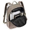 thumbnail image 3 of BadPiggies Travel Backpack for Women Men, Nylon Quilted College Laptop Backpack Fits 15.6" Laptop Personal Carry-on Size Bag with Trolley Sleeve, 3 of 9