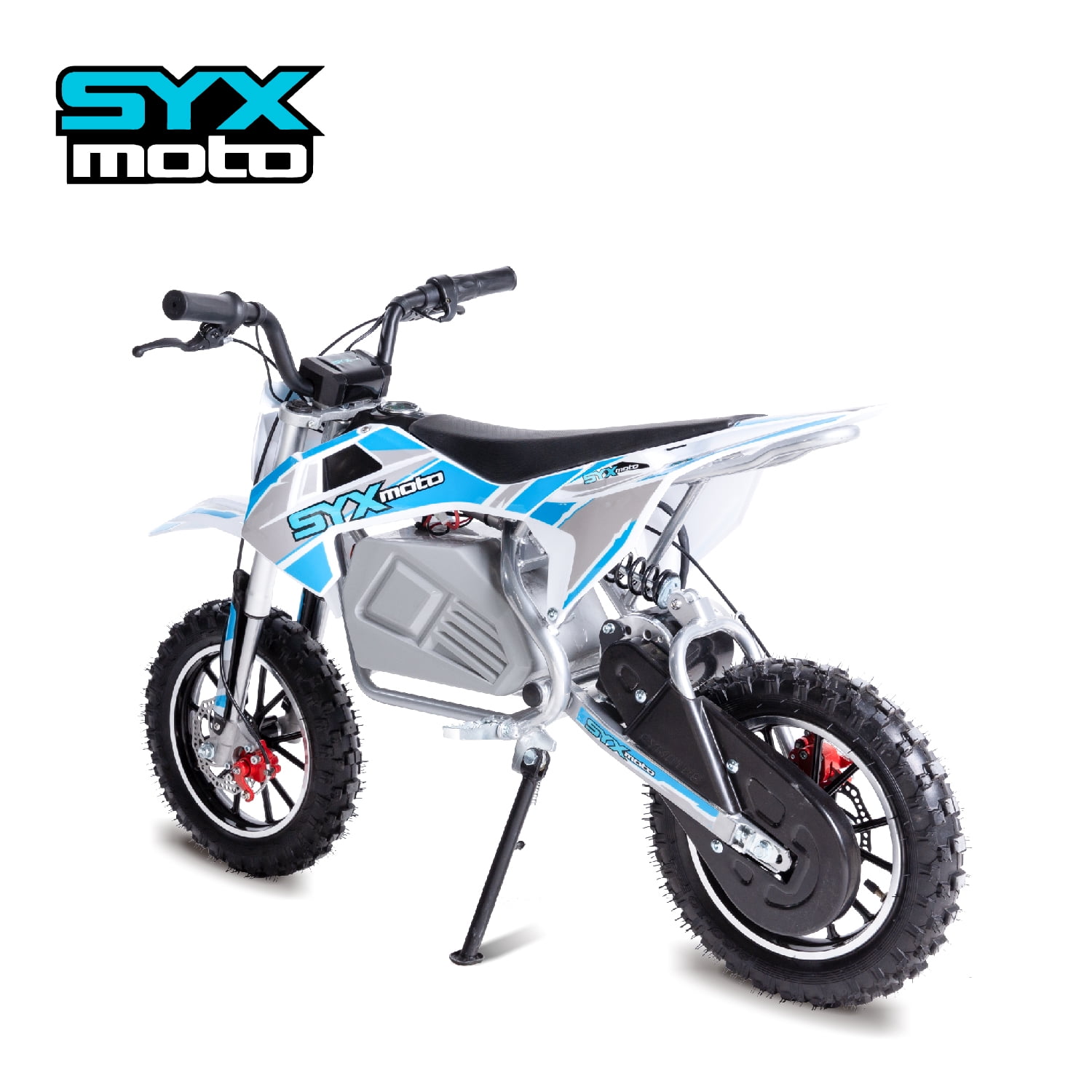 SYX MOTO KBE 500W 36V Electric Beginner Kids Mini Dirt Bike, Blue/Grey