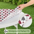 thumbnail image 5 of Red and Gray Christmas Tree Pattern Round Fitted Tablecloth with Elastic Edge,Dining Table Cover Waterproof,Outdoor Round Tablecloth for Camping,Dining,Indoor and Outdoor, 5 of 7