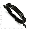thumbnail image 2 of Stainless Steel Polished Black IP Nylon Adjustable Medical ID Chain Bracelet; for Adults and Teens; for Women and Men, 2 of 2