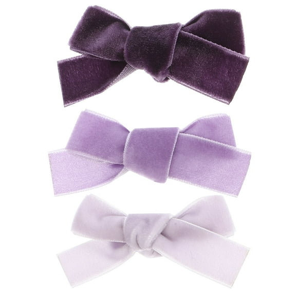 AURARMLET 3 Pcs Toddler Girl Hair Accessories Bow Design Duckbilled Hair Clip Fabric Purple